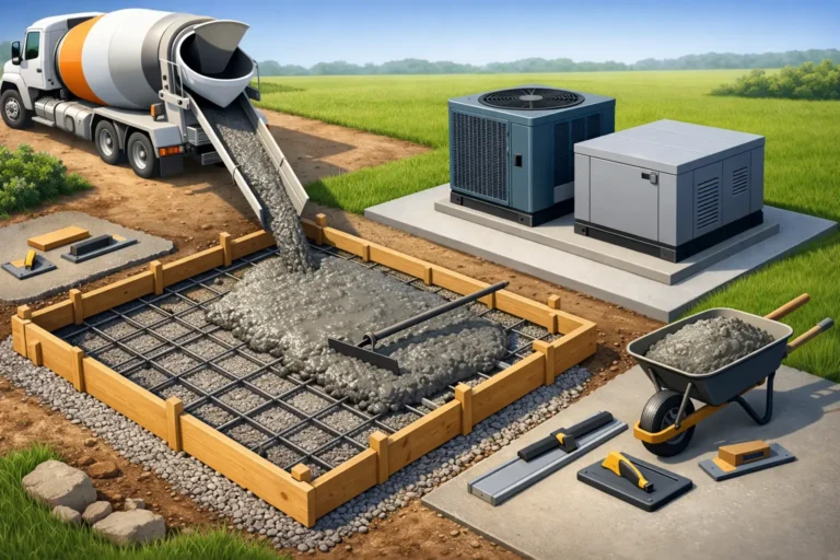 How to Pour Concrete Equipment Pad Right