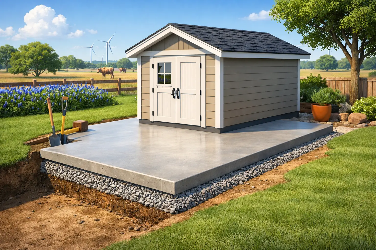 Concrete Pad for Shed That Holds Up in Texas