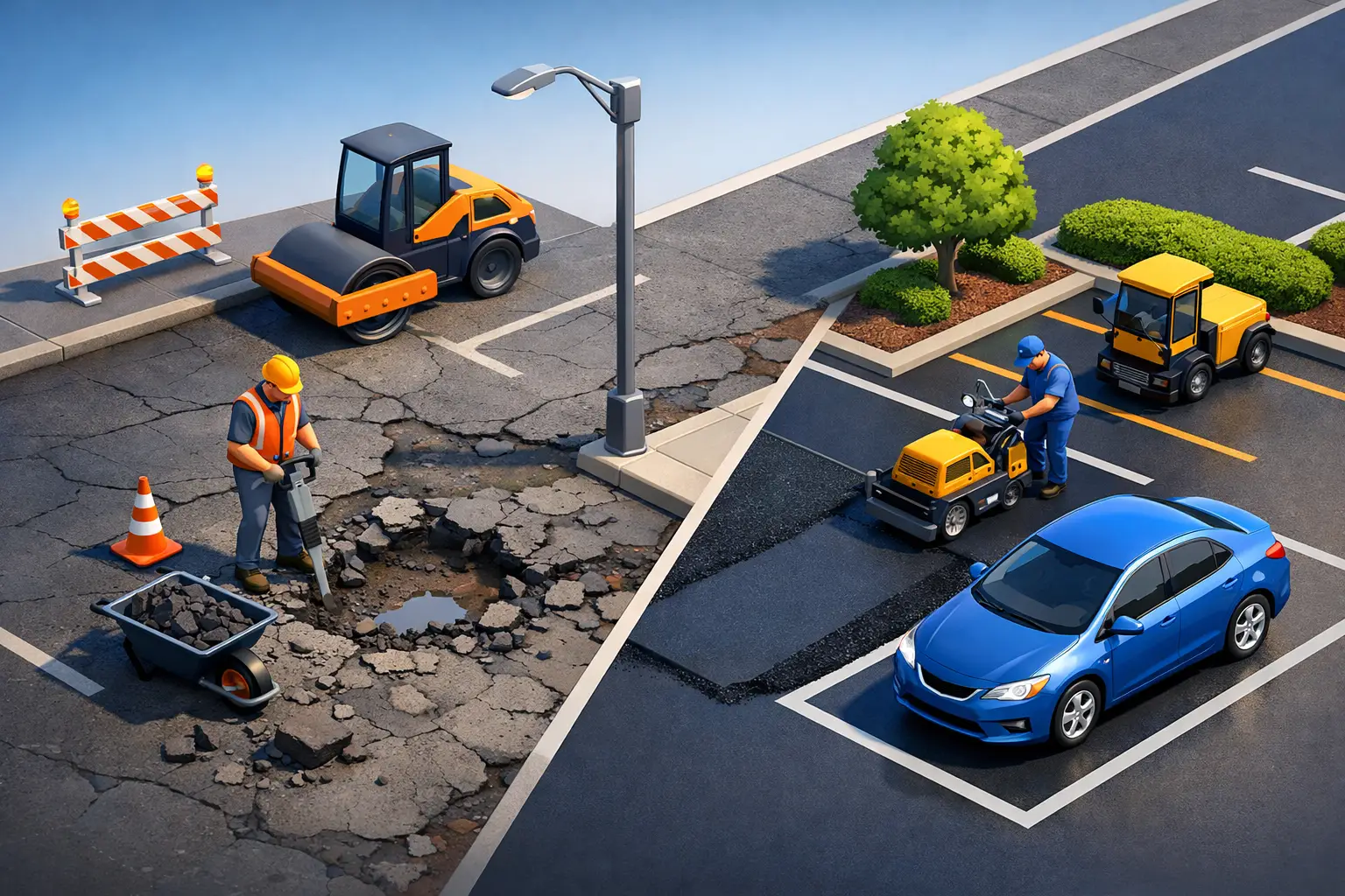 When Should Parking Lots Be Replaced or Repaired?