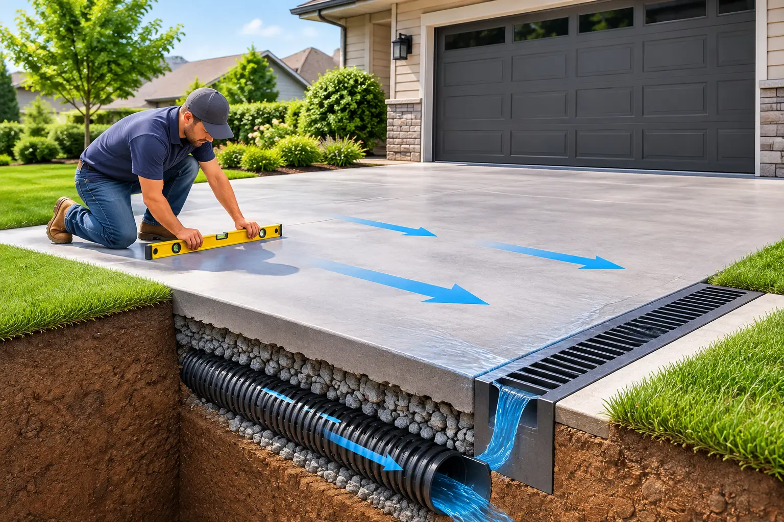 How to Grade Driveway Drainage Without Problems